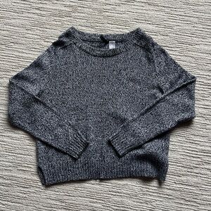 Grey divided women’s crewneck sweater